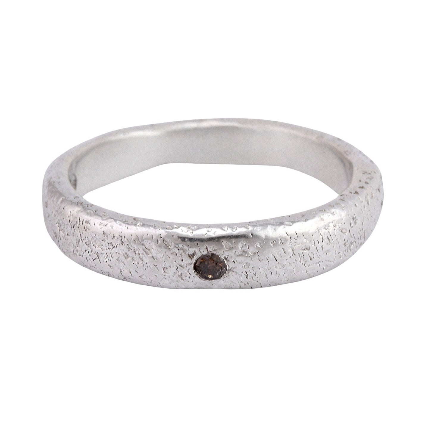 Narrow Molten Band with Gemstones