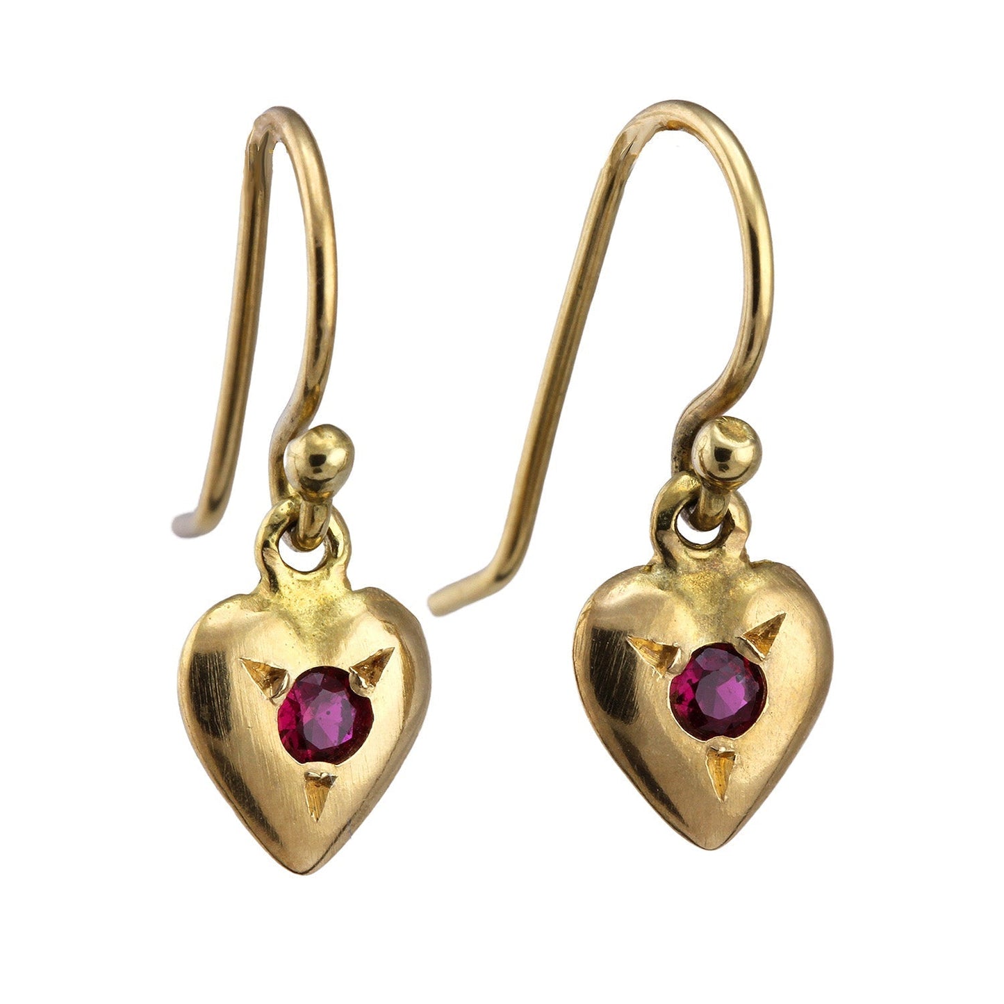 Puff Heart Earring on Wire