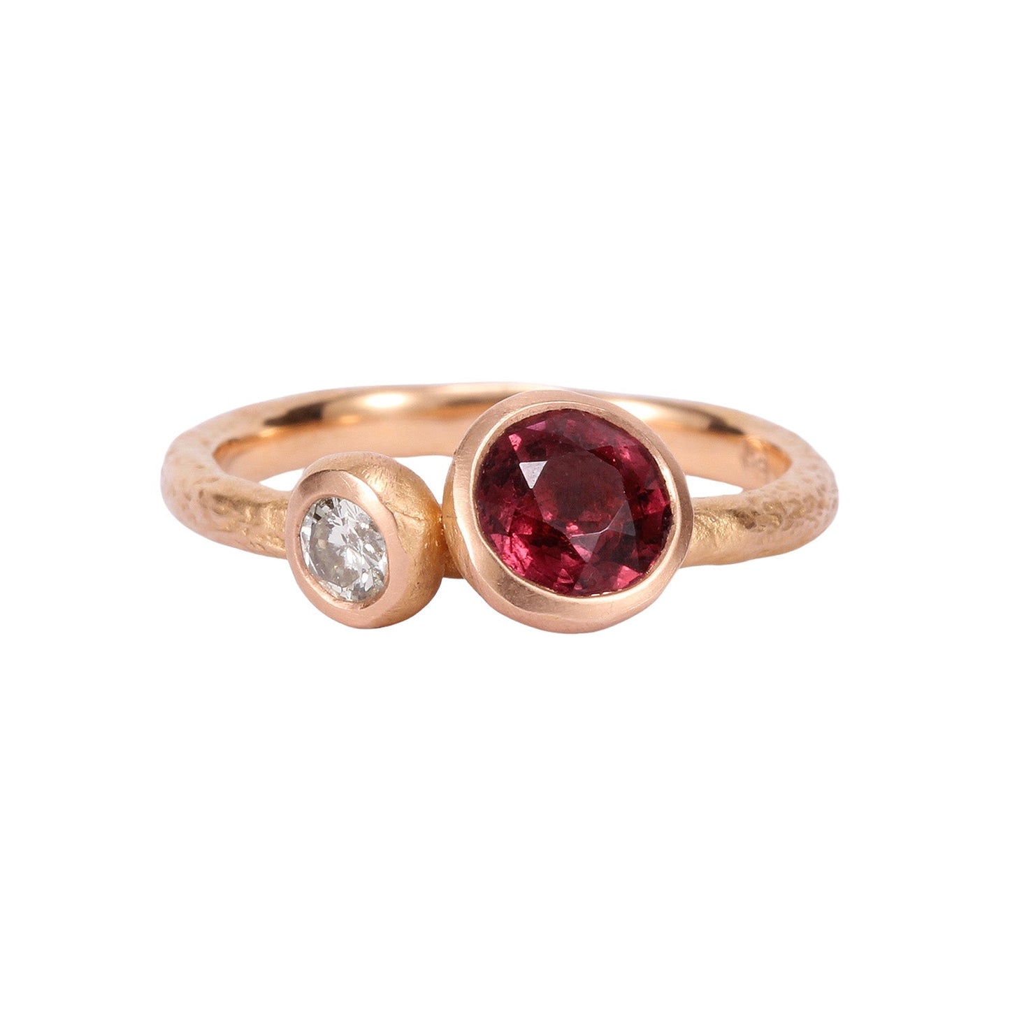 Front-facing view of Diane ring by Betsy Barron in rose gold