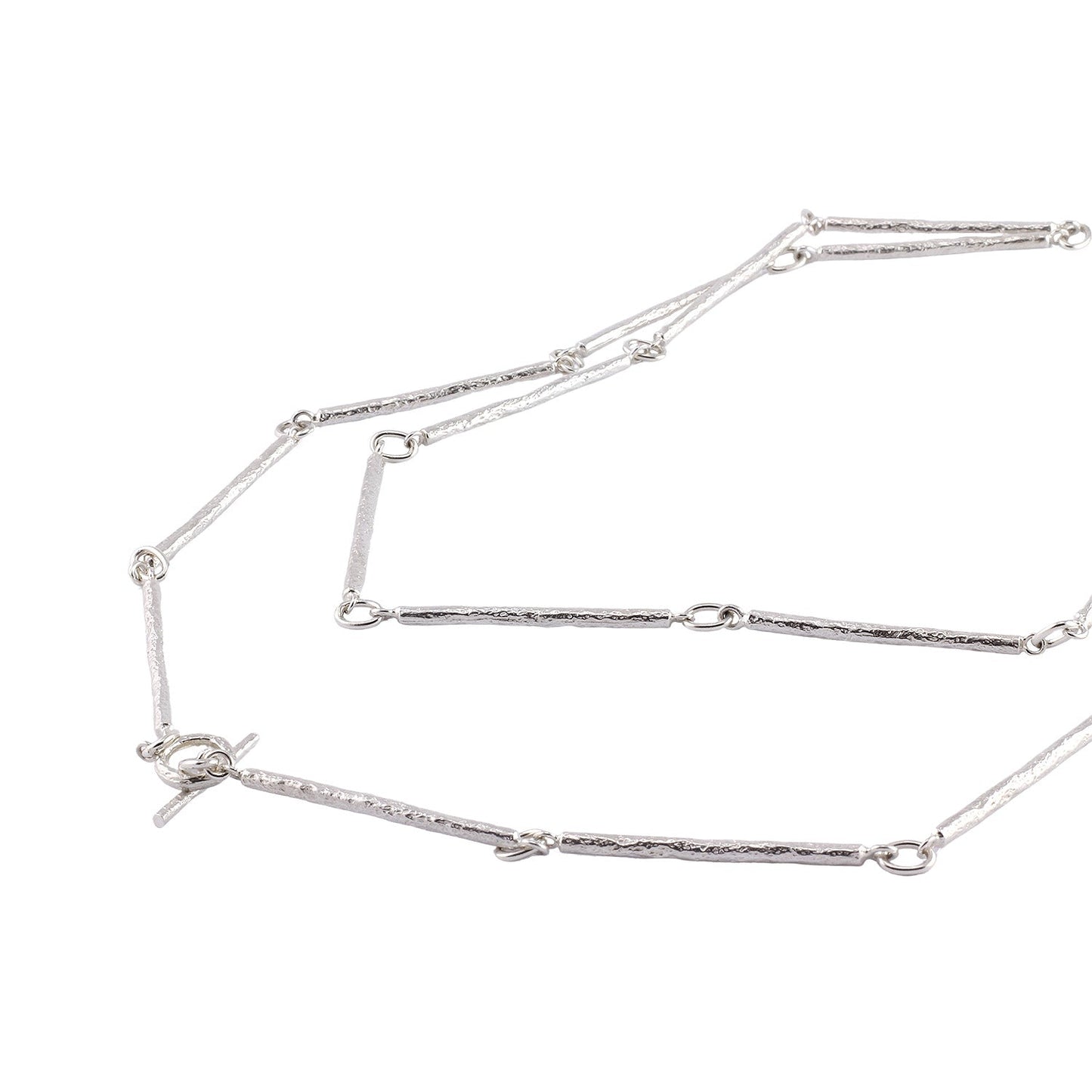 Detail view of Devon necklace in sterling silver