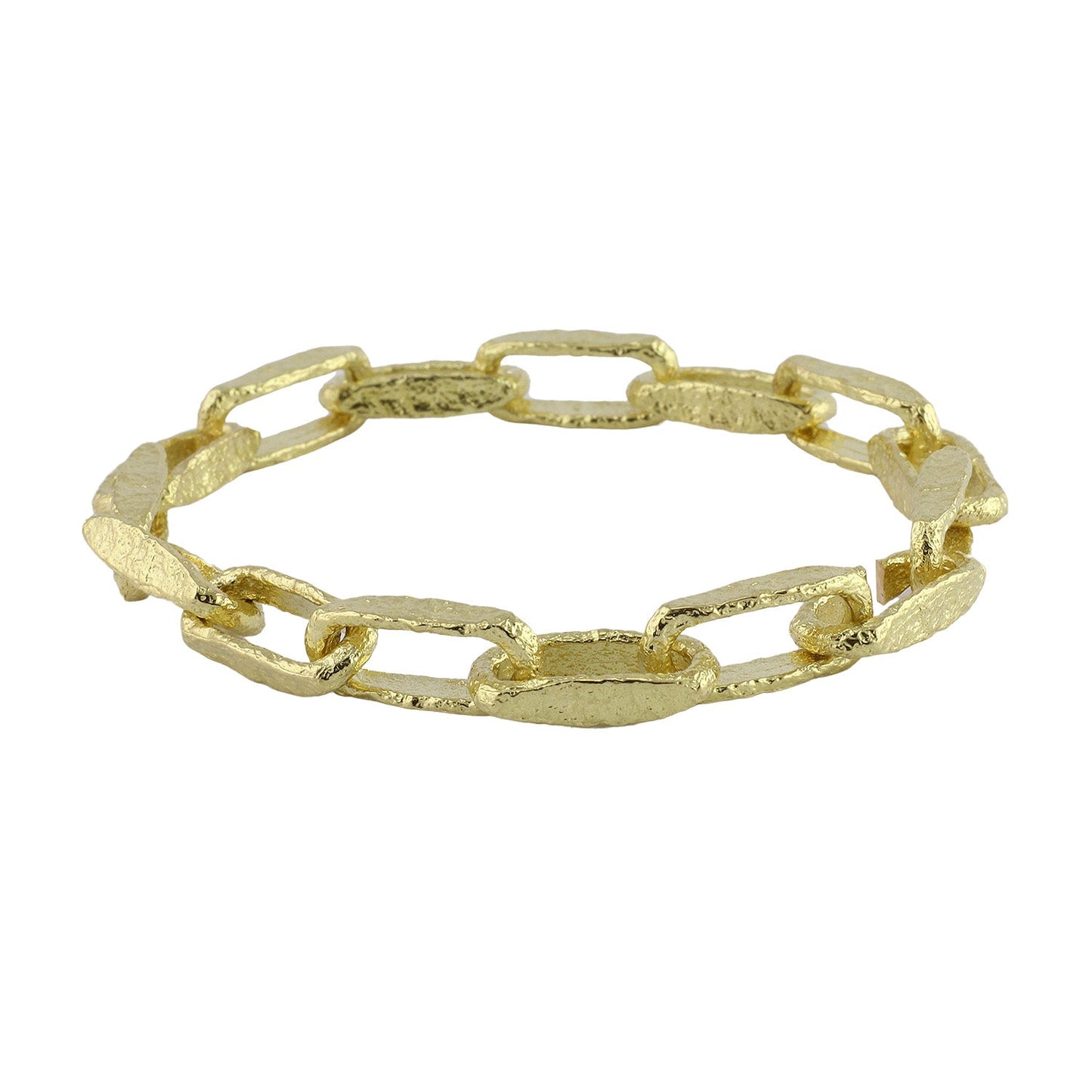 Angled view of Desmond bracelet in  18k yellow gold, by Betsy Barron