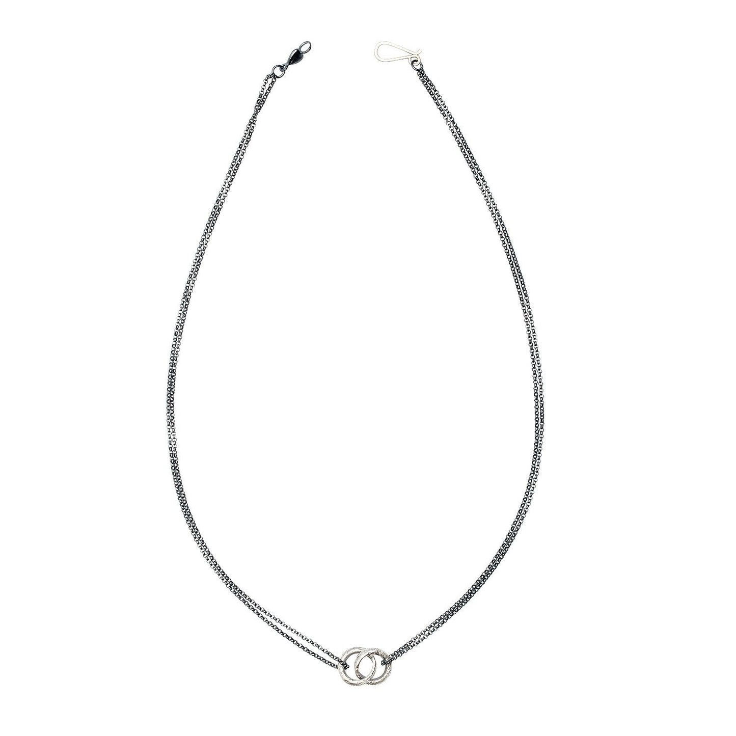 Top view of Nicky Necklace by Betsy Barron in sterling silver.