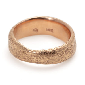 Wide Molten Band in 14k rose gold