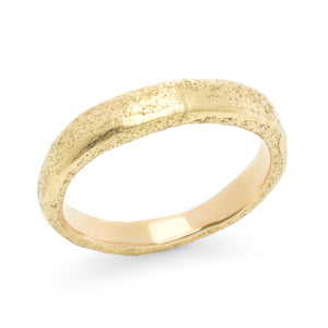 Narrow Molten Band in 14k yellow gold