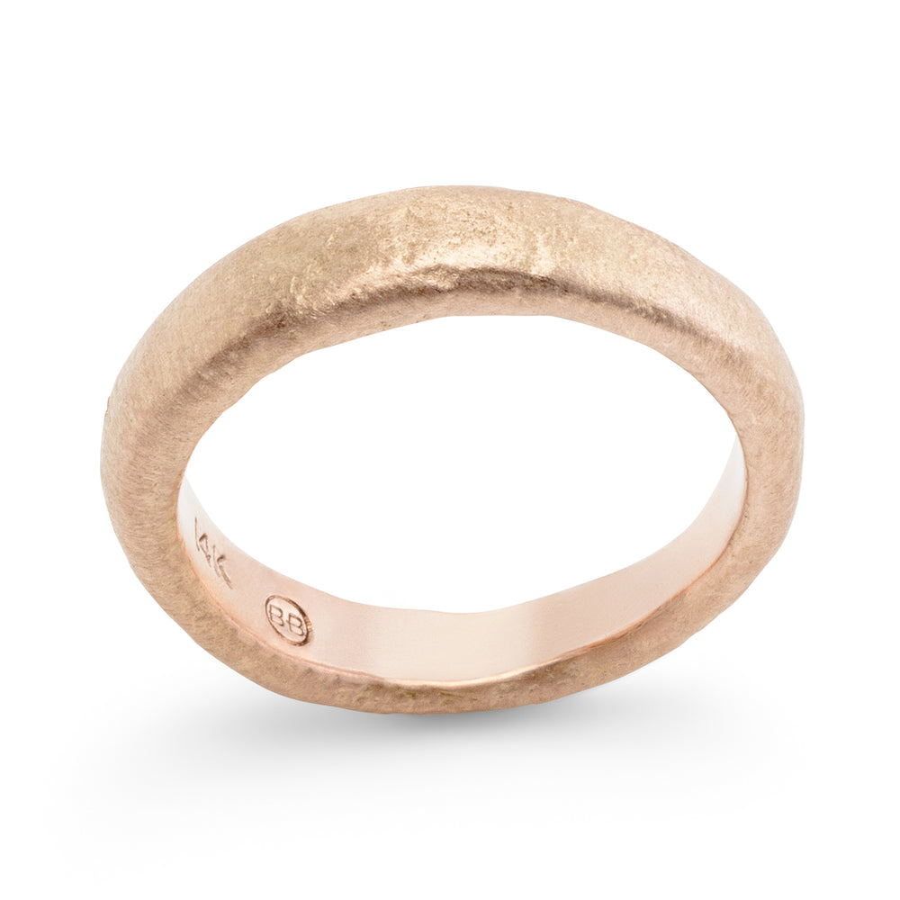 Narrow Molten Band in rose gold