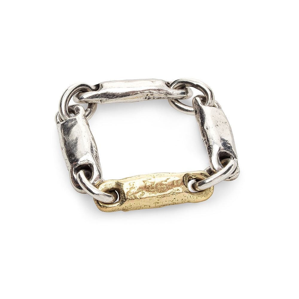 Jason ring in Silver with 1 18k Gold link