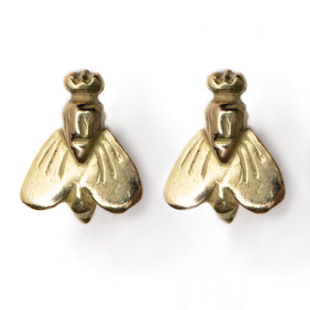 Petite Abeille earrings in 18k yellow gold