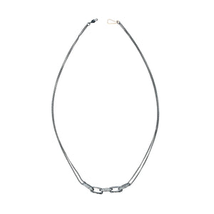 
            
                Load image into Gallery viewer, Top-down view of Sterling Silver Desi Necklace
            
        