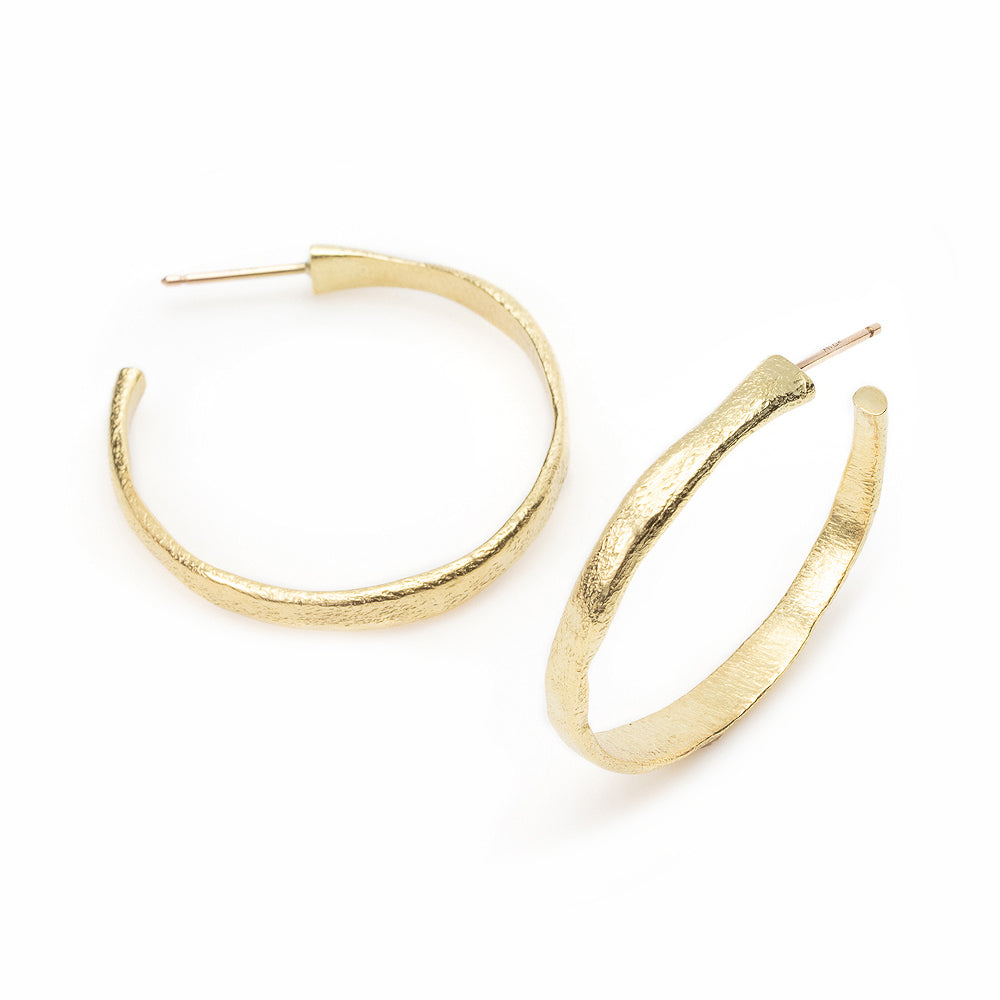 Large Molten Hoops in 18k yellow gold
