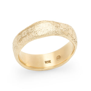 Wide Molten Band in 10k yellow gold