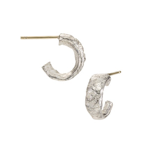 Small Molten Hoop earrings in sterling silver