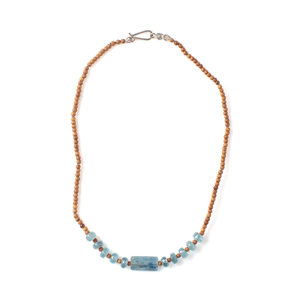 
                      
                        Top-down view of Vacation Necklace with kyanite beads
                      
                    