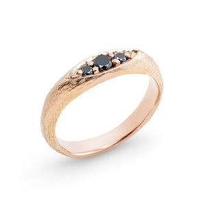 Remy Ring in 14k rose gold with black diamonds